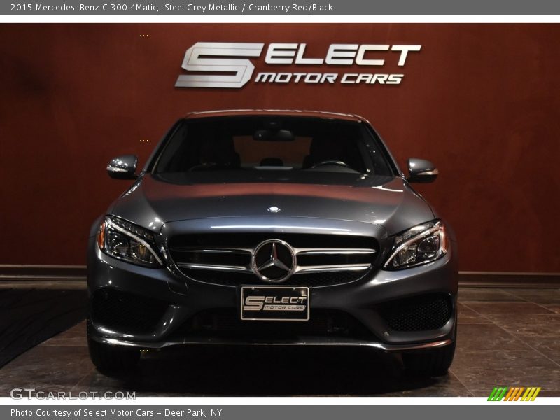 Steel Grey Metallic / Cranberry Red/Black 2015 Mercedes-Benz C 300 4Matic