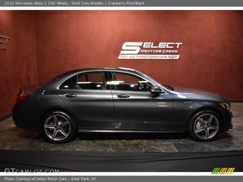 Steel Grey Metallic / Cranberry Red/Black 2015 Mercedes-Benz C 300 4Matic