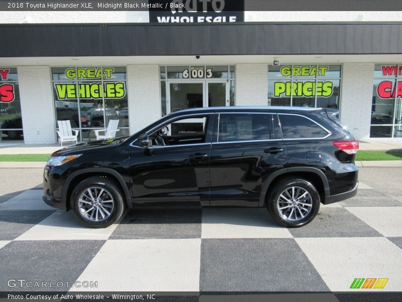 Midnight Black Metallic / Black 2018 Toyota Highlander XLE