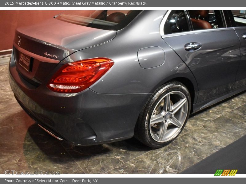Steel Grey Metallic / Cranberry Red/Black 2015 Mercedes-Benz C 300 4Matic