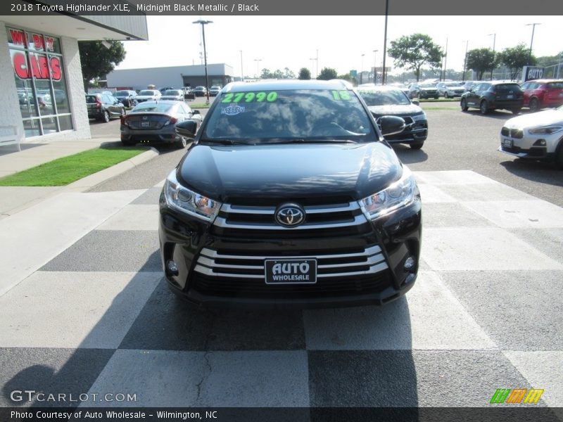 Midnight Black Metallic / Black 2018 Toyota Highlander XLE