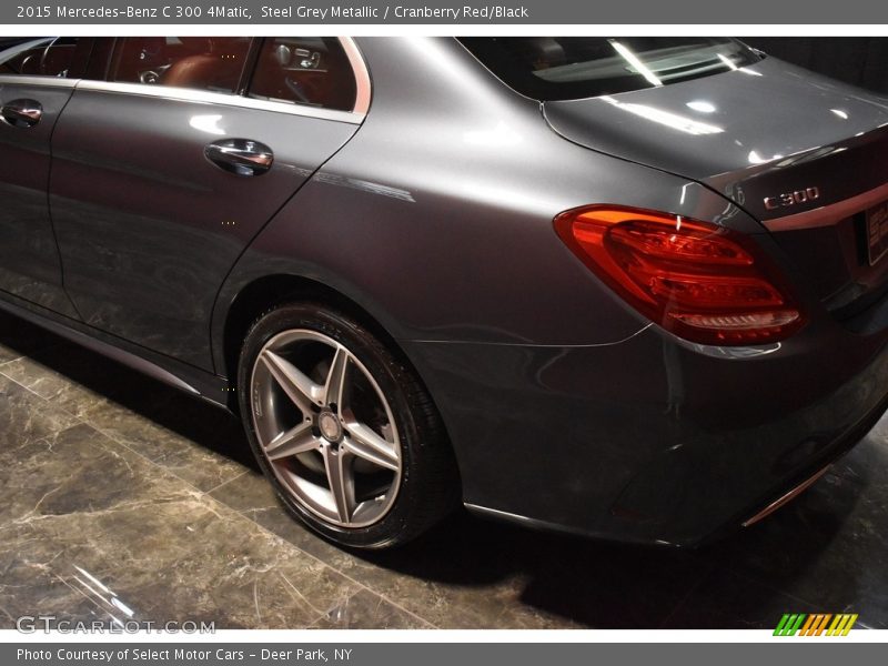 Steel Grey Metallic / Cranberry Red/Black 2015 Mercedes-Benz C 300 4Matic