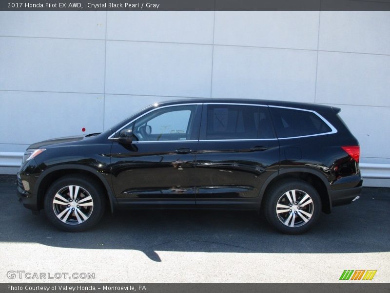 Crystal Black Pearl / Gray 2017 Honda Pilot EX AWD