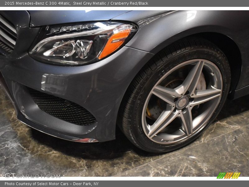 Steel Grey Metallic / Cranberry Red/Black 2015 Mercedes-Benz C 300 4Matic