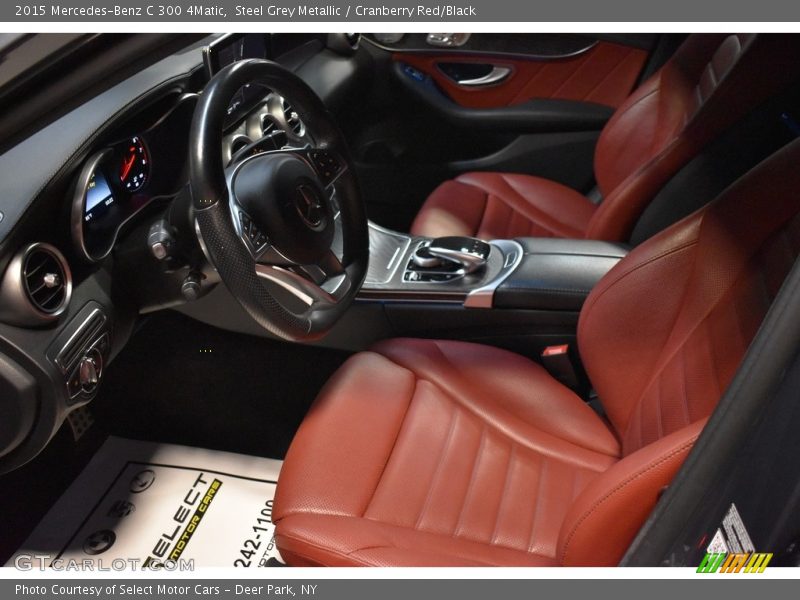 Steel Grey Metallic / Cranberry Red/Black 2015 Mercedes-Benz C 300 4Matic