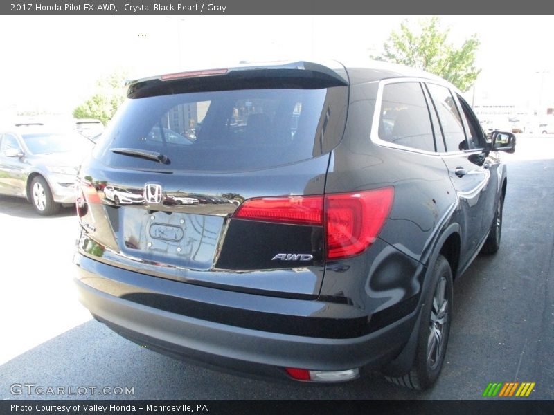 Crystal Black Pearl / Gray 2017 Honda Pilot EX AWD