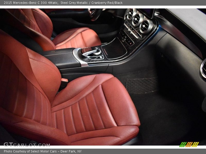 Steel Grey Metallic / Cranberry Red/Black 2015 Mercedes-Benz C 300 4Matic