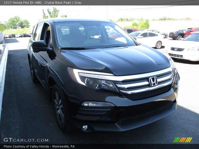 Crystal Black Pearl / Gray 2017 Honda Pilot EX AWD
