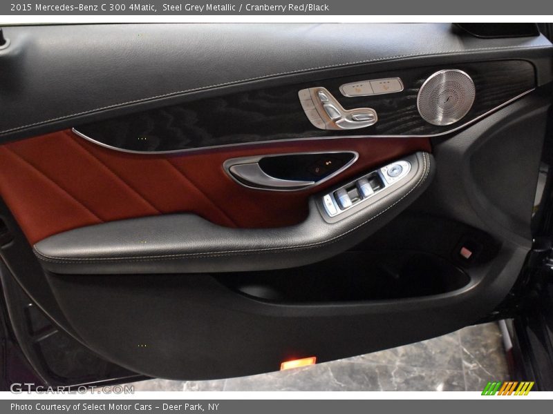 Steel Grey Metallic / Cranberry Red/Black 2015 Mercedes-Benz C 300 4Matic