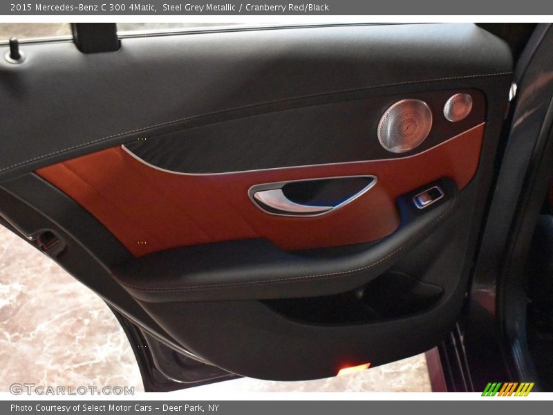 Steel Grey Metallic / Cranberry Red/Black 2015 Mercedes-Benz C 300 4Matic