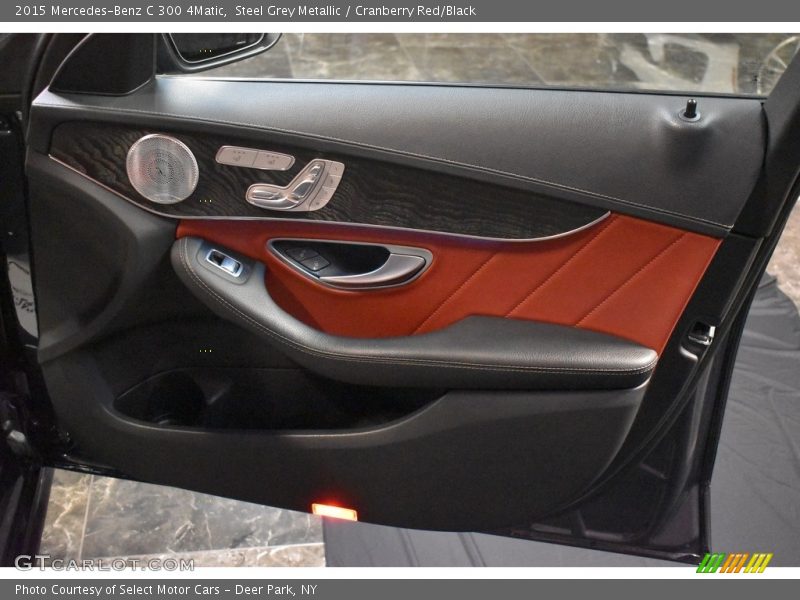 Steel Grey Metallic / Cranberry Red/Black 2015 Mercedes-Benz C 300 4Matic