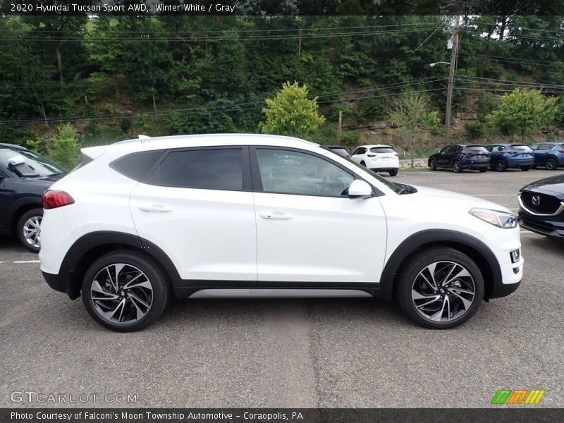 Winter White / Gray 2020 Hyundai Tucson Sport AWD