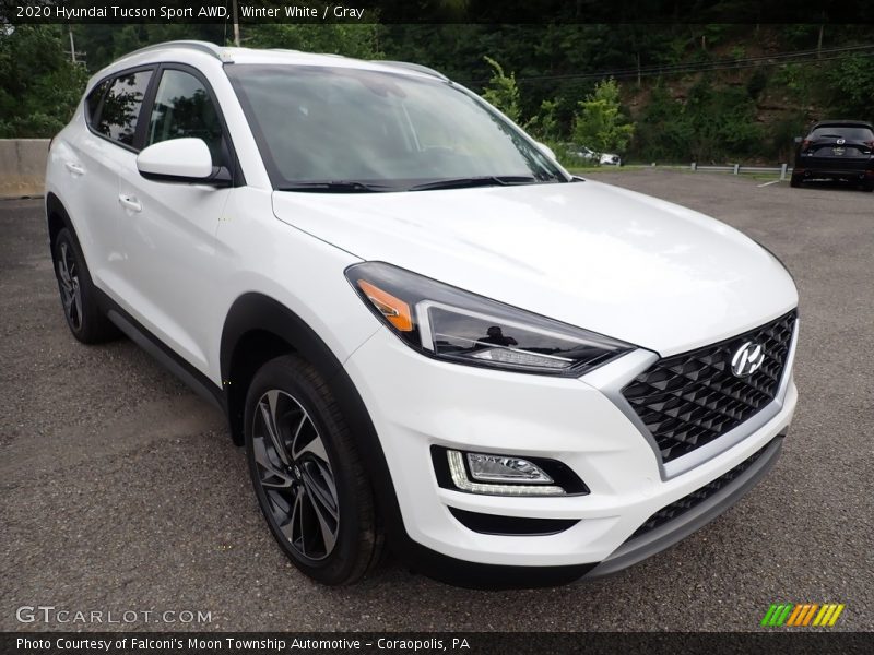 Winter White / Gray 2020 Hyundai Tucson Sport AWD