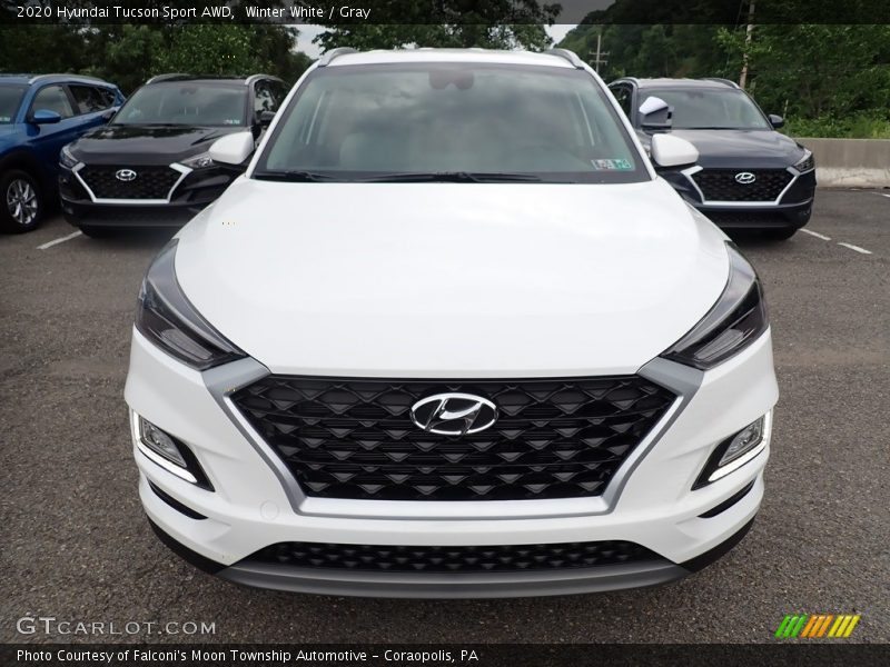 Winter White / Gray 2020 Hyundai Tucson Sport AWD