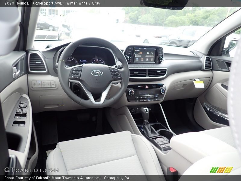 Winter White / Gray 2020 Hyundai Tucson Sport AWD