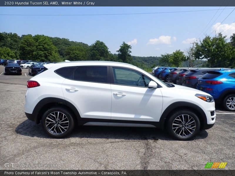 Winter White / Gray 2020 Hyundai Tucson SEL AWD