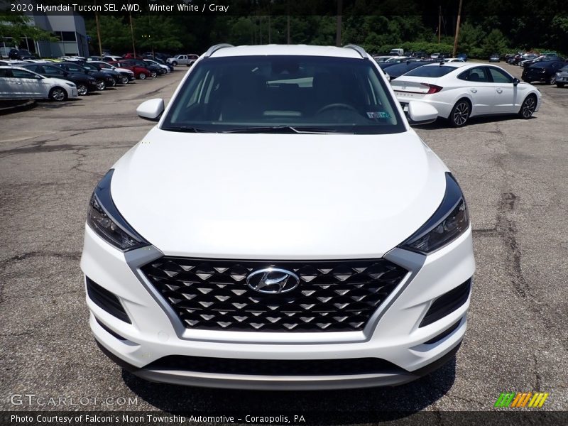Winter White / Gray 2020 Hyundai Tucson SEL AWD