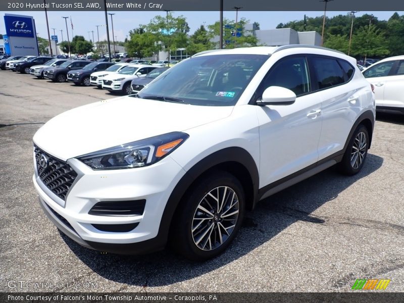 Winter White / Gray 2020 Hyundai Tucson SEL AWD