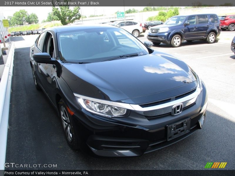 Crystal Black Pearl / Black 2017 Honda Civic LX Sedan