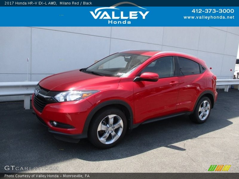 Milano Red / Black 2017 Honda HR-V EX-L AWD