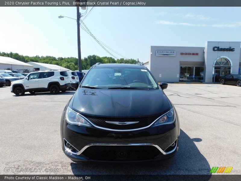 Brilliant Black Crystal Pearl / Cognac/Alloy 2020 Chrysler Pacifica Touring L Plus