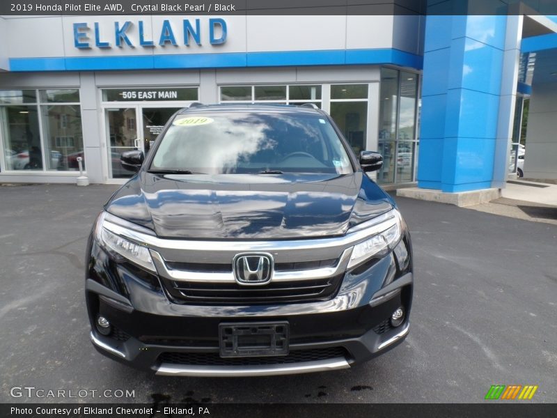 Crystal Black Pearl / Black 2019 Honda Pilot Elite AWD