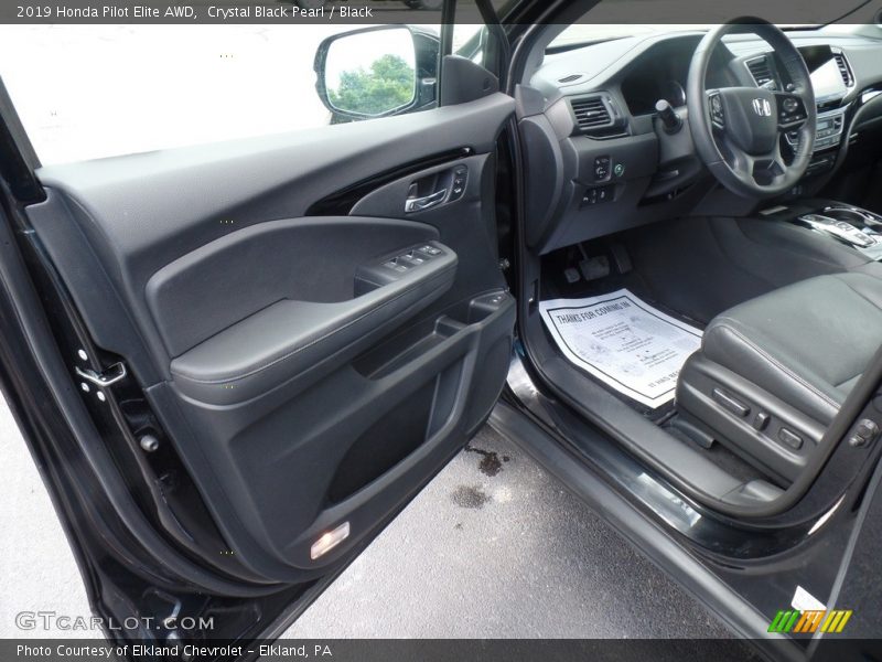 Crystal Black Pearl / Black 2019 Honda Pilot Elite AWD
