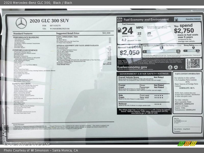 Black / Black 2020 Mercedes-Benz GLC 300