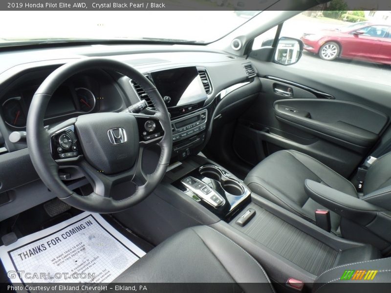 Crystal Black Pearl / Black 2019 Honda Pilot Elite AWD
