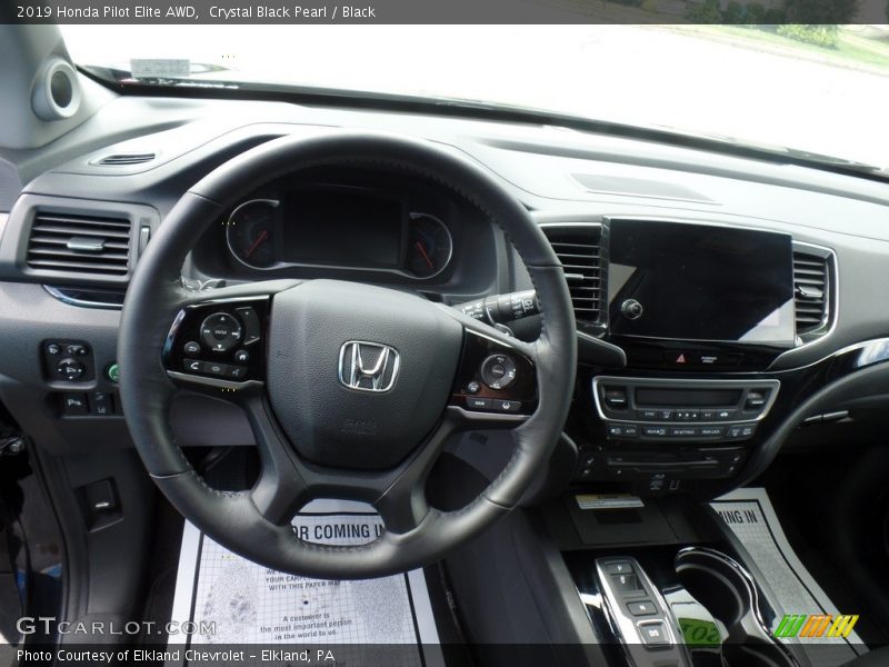 Crystal Black Pearl / Black 2019 Honda Pilot Elite AWD