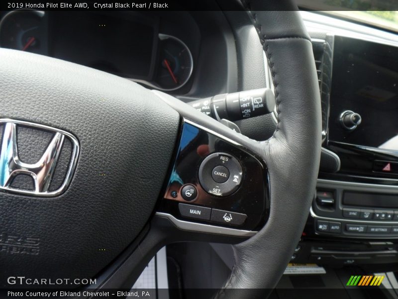 Crystal Black Pearl / Black 2019 Honda Pilot Elite AWD