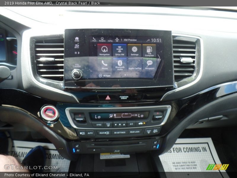 Crystal Black Pearl / Black 2019 Honda Pilot Elite AWD