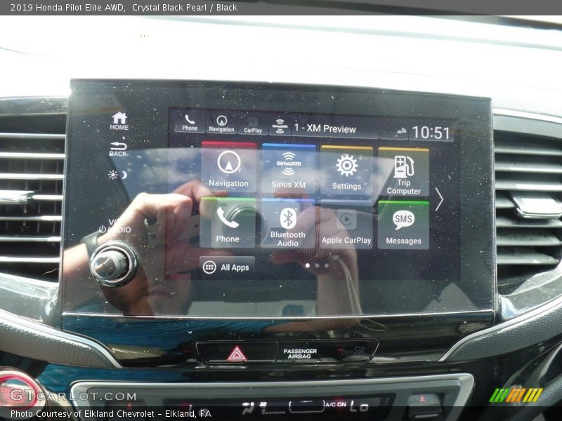 Crystal Black Pearl / Black 2019 Honda Pilot Elite AWD