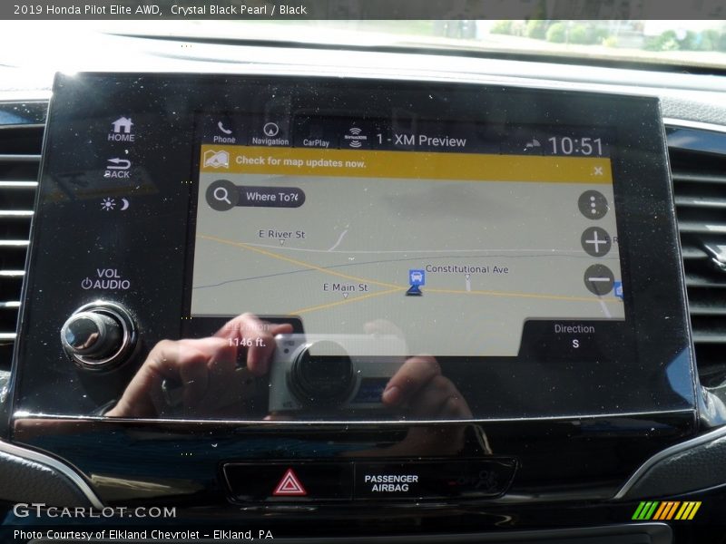 Crystal Black Pearl / Black 2019 Honda Pilot Elite AWD
