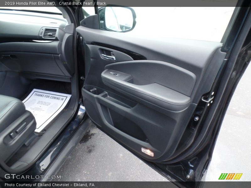 Crystal Black Pearl / Black 2019 Honda Pilot Elite AWD