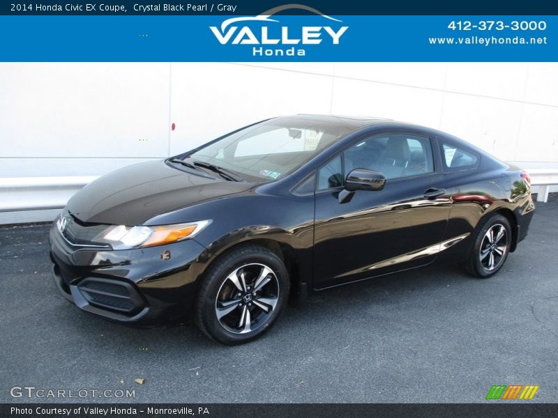 Crystal Black Pearl / Gray 2014 Honda Civic EX Coupe