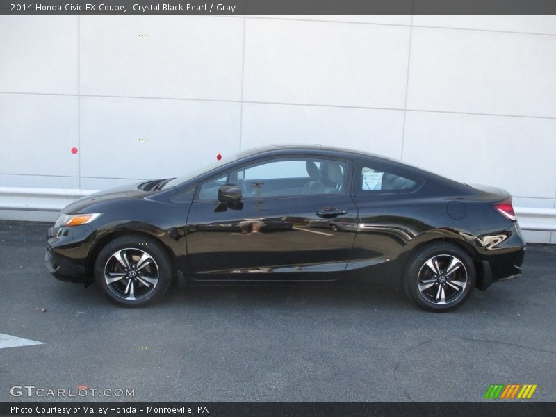 Crystal Black Pearl / Gray 2014 Honda Civic EX Coupe