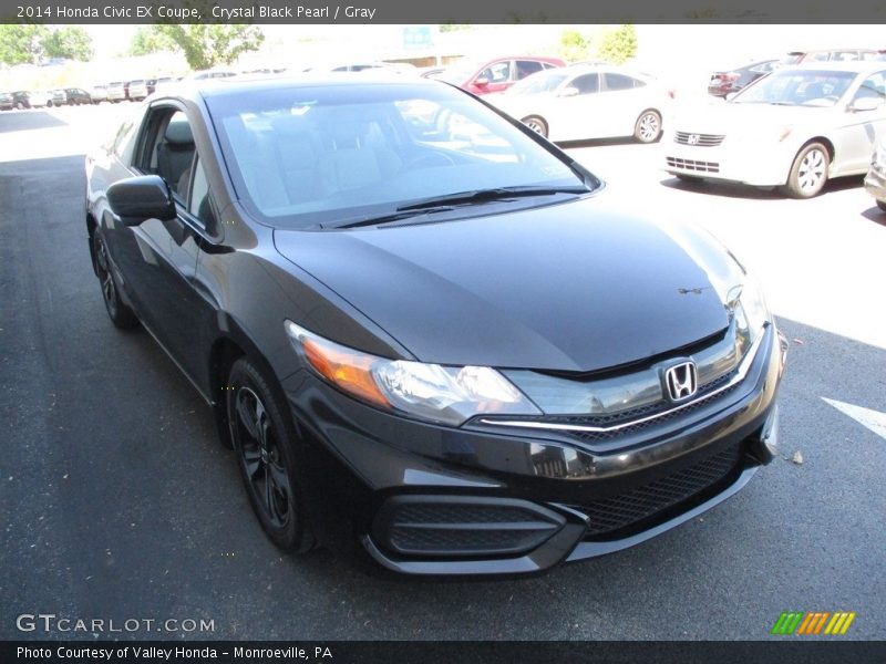 Crystal Black Pearl / Gray 2014 Honda Civic EX Coupe