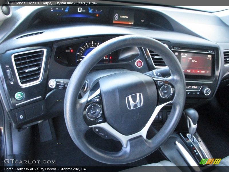 Crystal Black Pearl / Gray 2014 Honda Civic EX Coupe