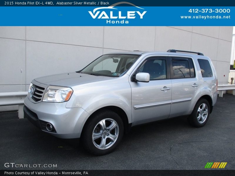 Alabaster Silver Metallic / Black 2015 Honda Pilot EX-L 4WD