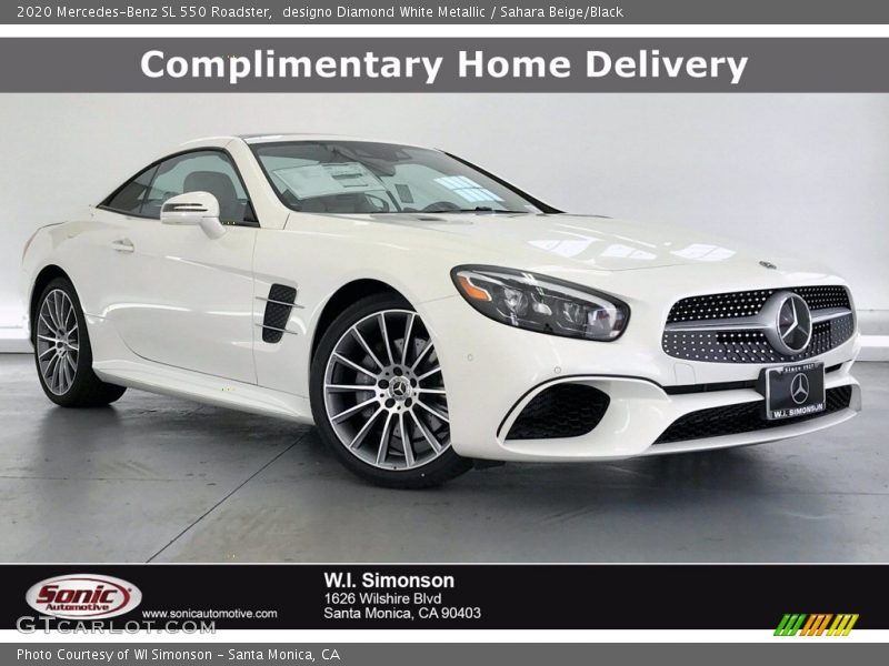 designo Diamond White Metallic / Sahara Beige/Black 2020 Mercedes-Benz SL 550 Roadster