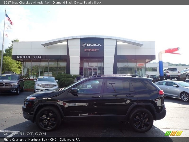 Diamond Black Crystal Pearl / Black 2017 Jeep Cherokee Altitude 4x4