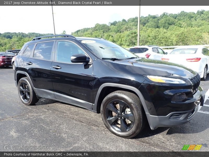 Diamond Black Crystal Pearl / Black 2017 Jeep Cherokee Altitude 4x4