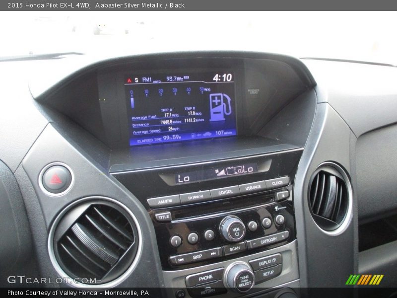 Alabaster Silver Metallic / Black 2015 Honda Pilot EX-L 4WD