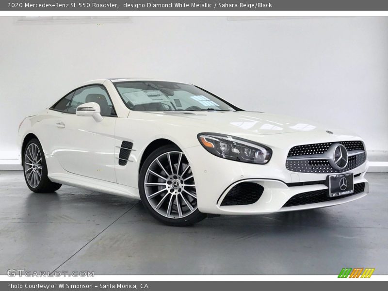 designo Diamond White Metallic / Sahara Beige/Black 2020 Mercedes-Benz SL 550 Roadster