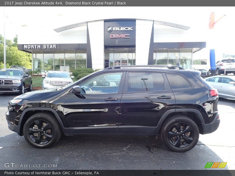Diamond Black Crystal Pearl / Black 2017 Jeep Cherokee Altitude 4x4