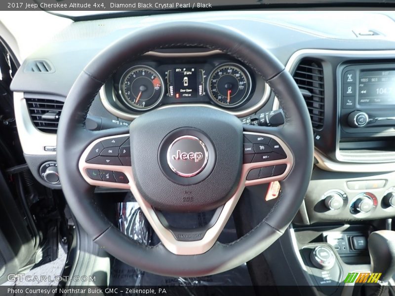 Diamond Black Crystal Pearl / Black 2017 Jeep Cherokee Altitude 4x4