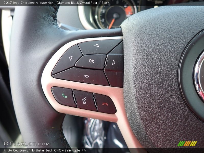 Diamond Black Crystal Pearl / Black 2017 Jeep Cherokee Altitude 4x4