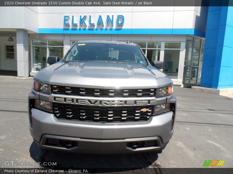 Satin Steel Metallic / Jet Black 2020 Chevrolet Silverado 1500 Custom Double Cab 4x4