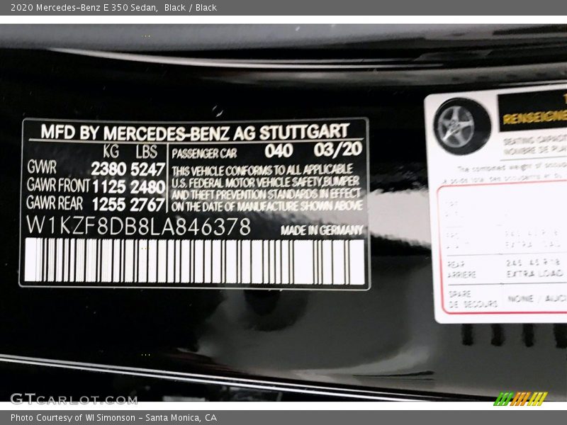 Black / Black 2020 Mercedes-Benz E 350 Sedan